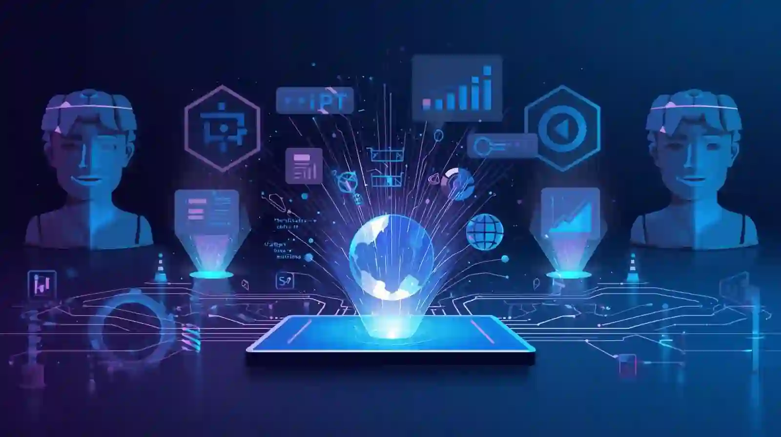 Illustration of AI benefits dashboard