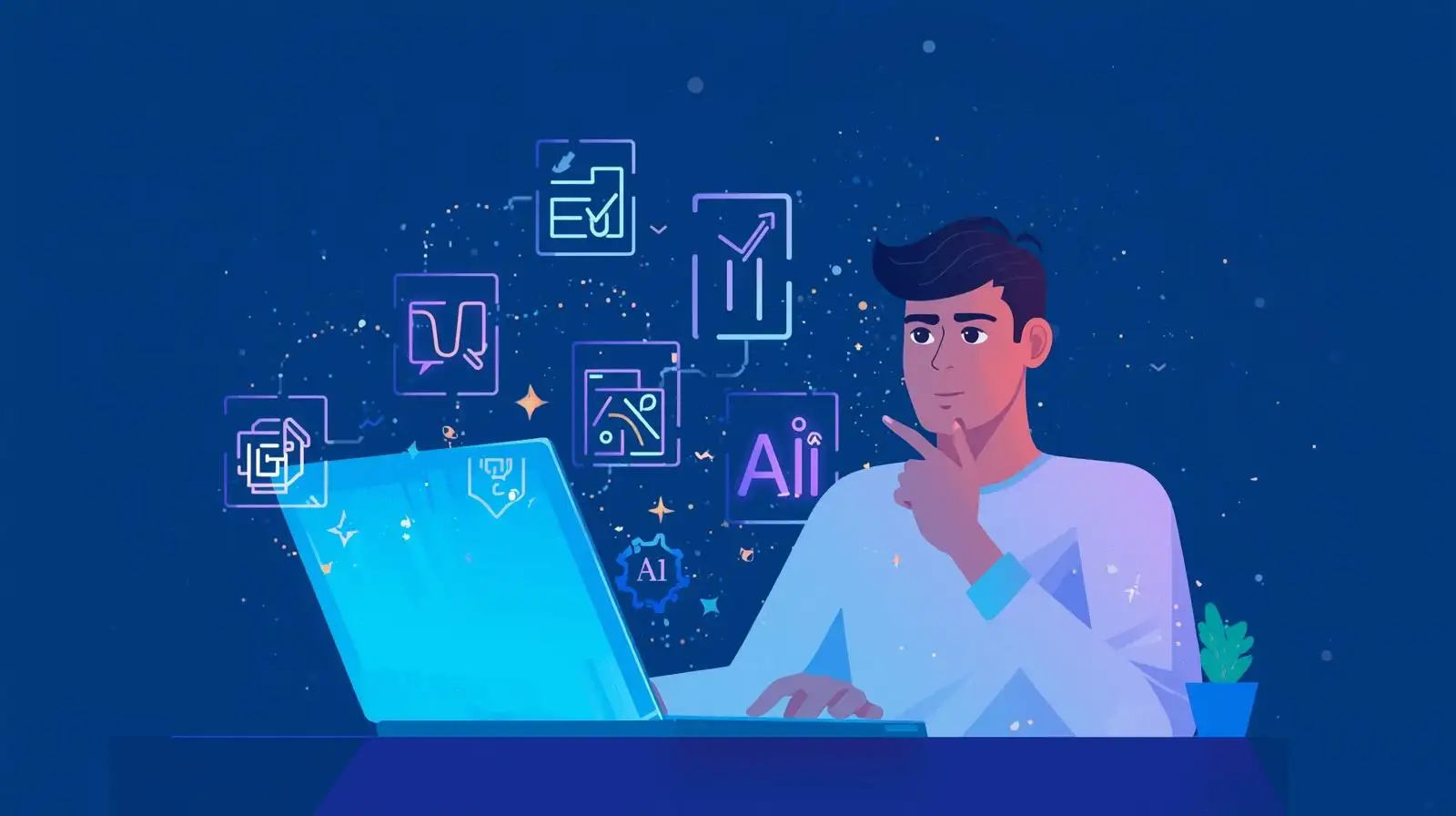 Person using free AI productivity tools