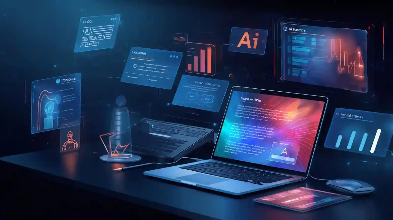 Blogger using AI writing assistants