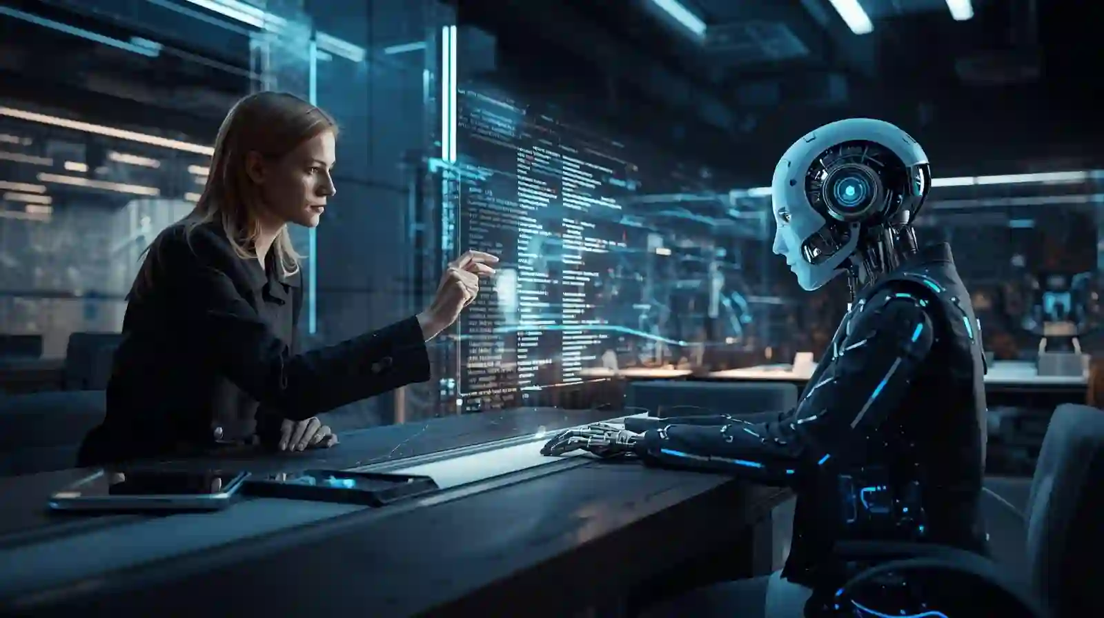 Human and AI collaborating on writing