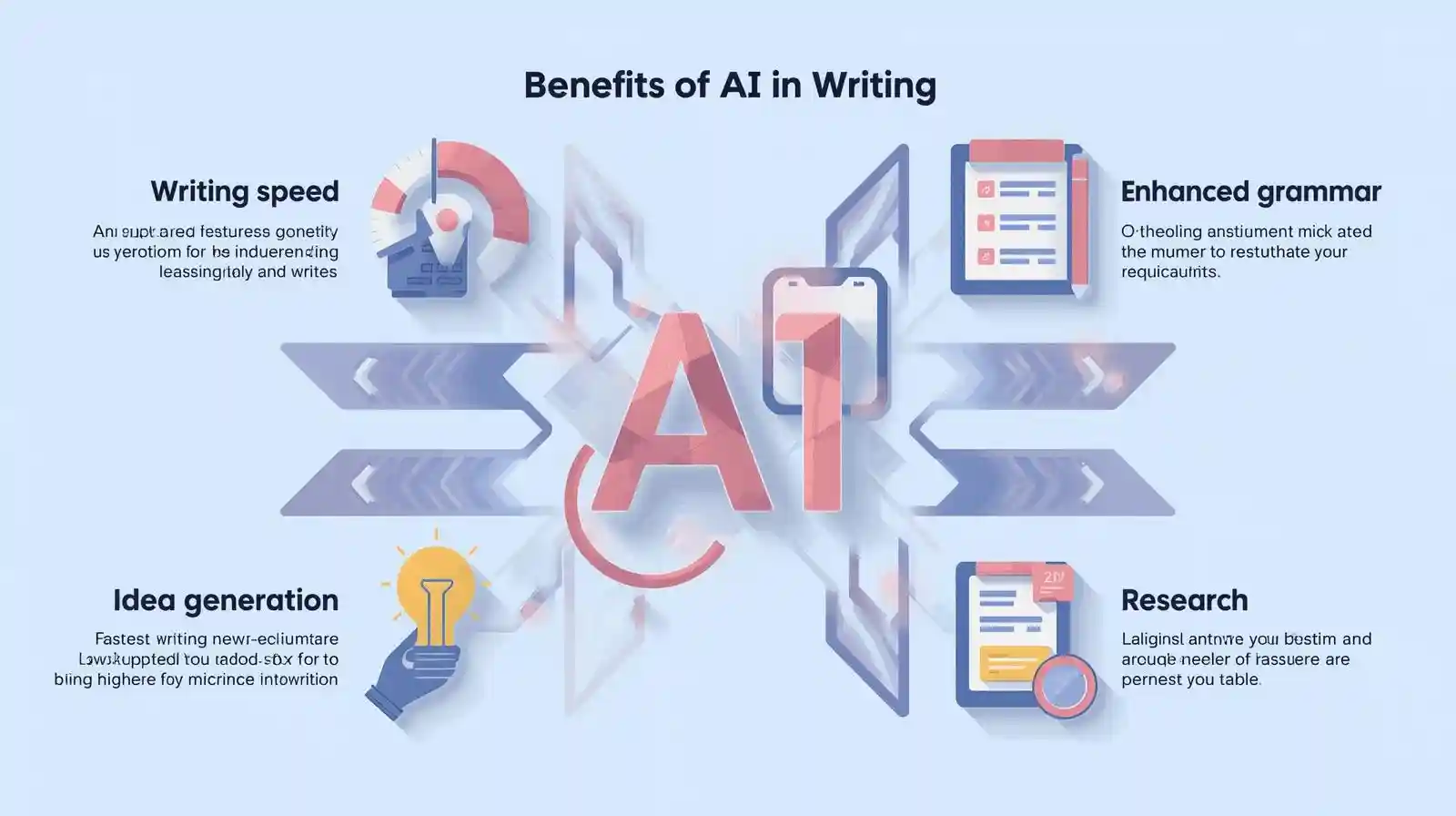 Benefits of AI in writing infographic