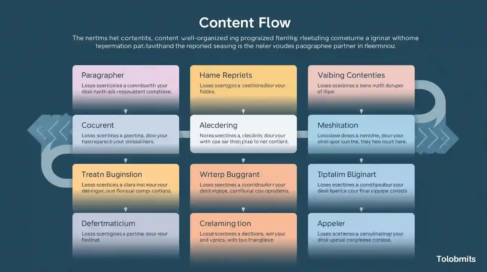 Structured content flow and organization diagram