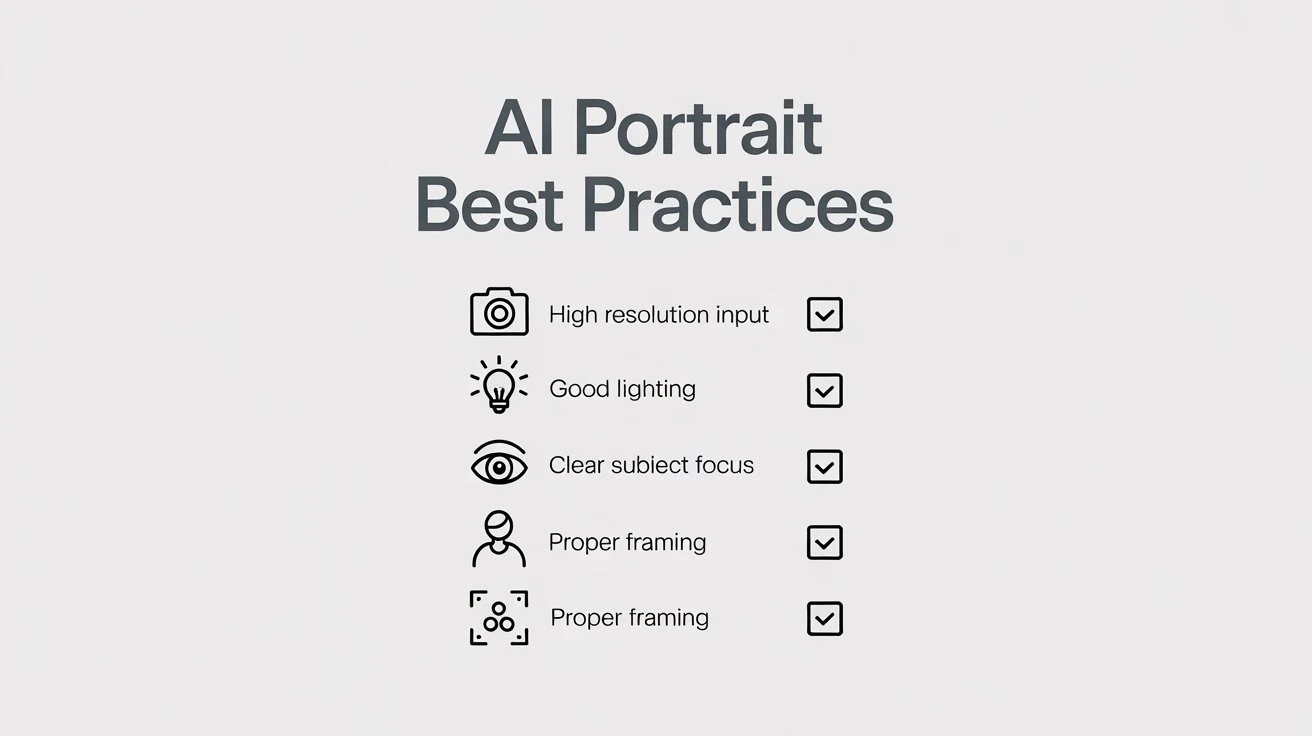 AI portrait best practices checklist infographic