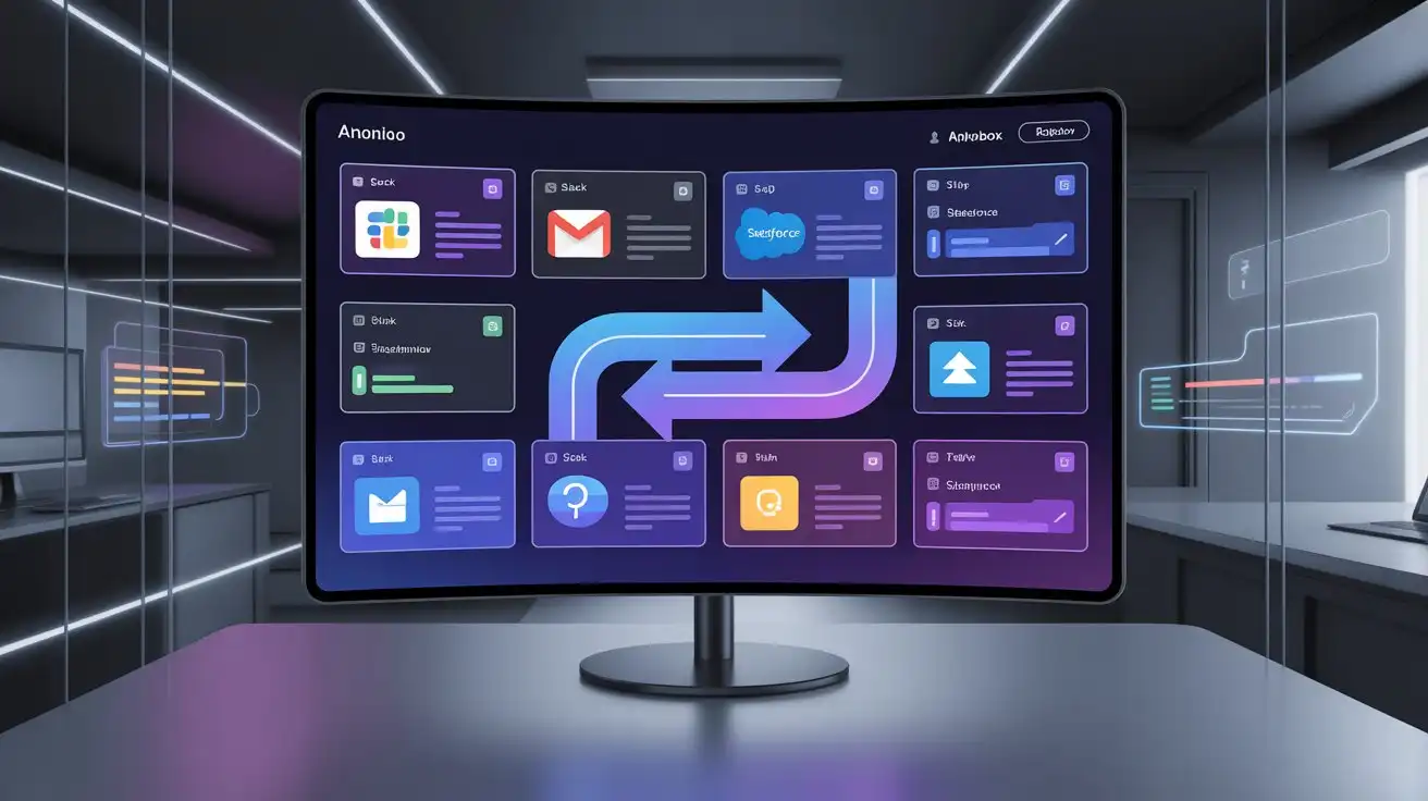 Zapier AI connecting apps and automating workflows in a digital dashboard