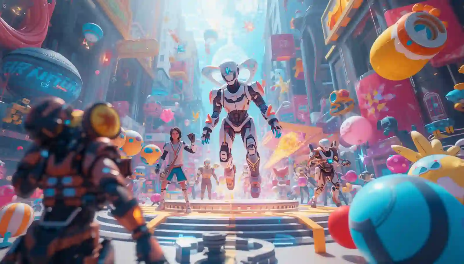 AI and 3D gaming combined in a creative digital scene