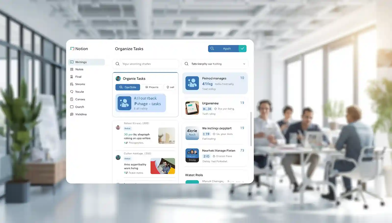 Notion AI helping organize tasks and content in a digital workspace