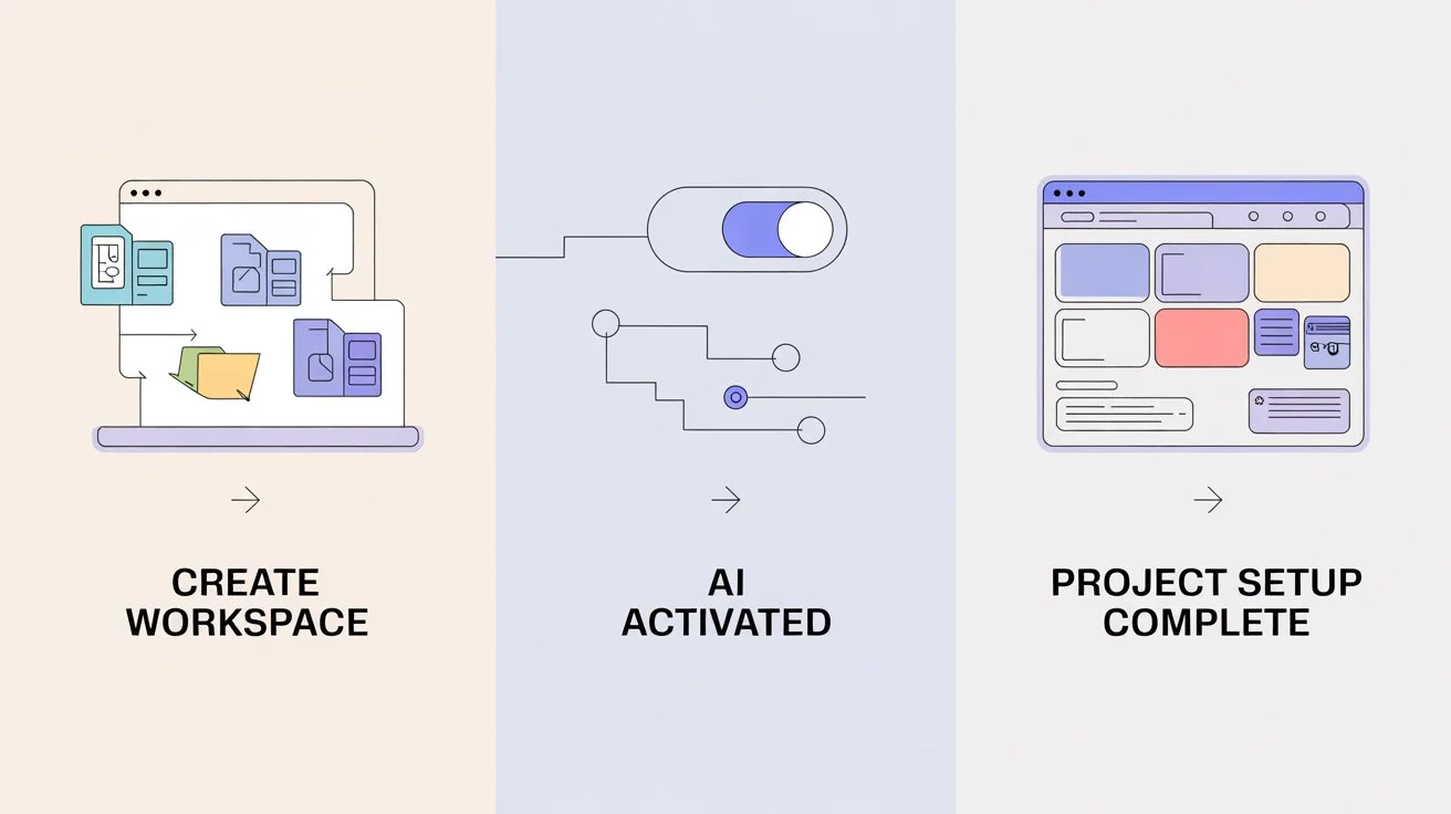 Steps to set up Notion AI workspace and project system
